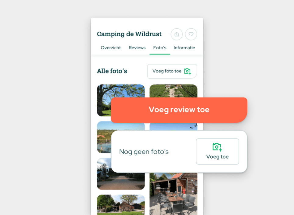 Camper contact UX details Functionaliteiten van het Camper Contact platform
