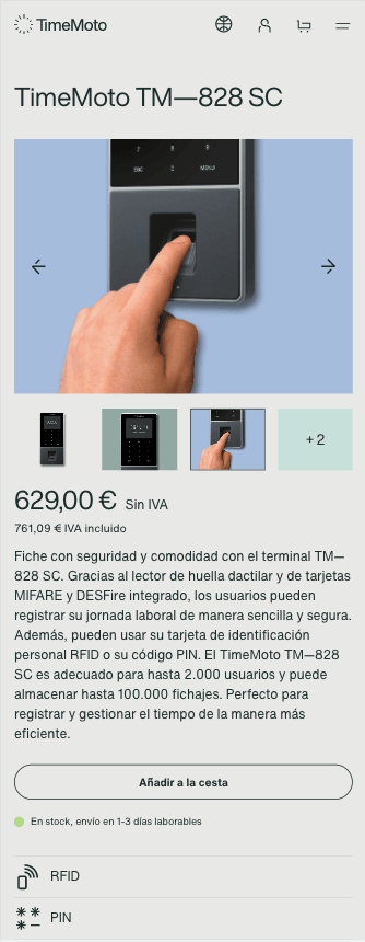 mobile productview TimeMoto Productpage TimeMoto
